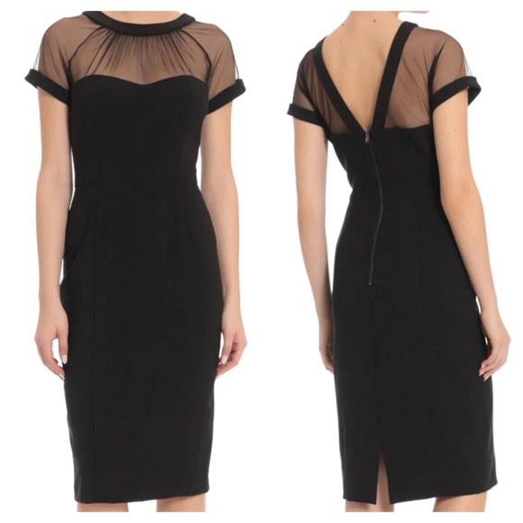 CAP-SLEEVES COCKTAIL DRESS - Picture 1 of 5